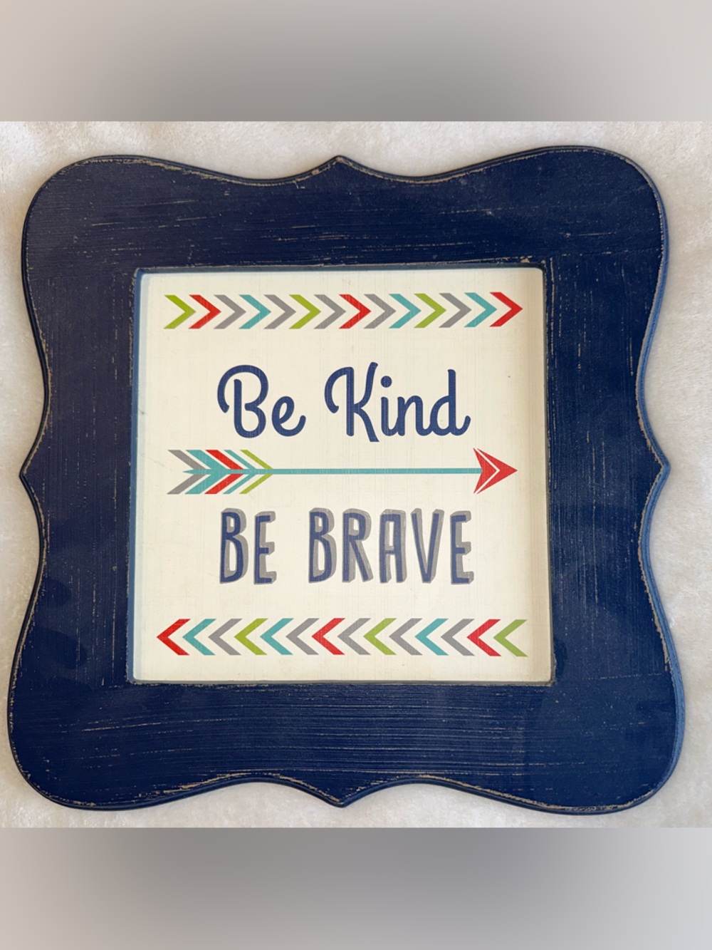 Hobby Lobby Navy Blue "Be Kind Be Brave" Wall Sign